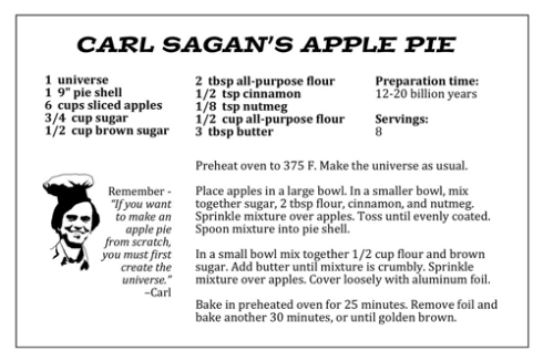 apple pie recipe. Carl Sagan#39;s Apple Pie Recipe